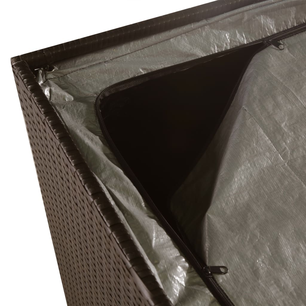 udendørs opbevaringskasse 150x100x100 cm polyrattan brun