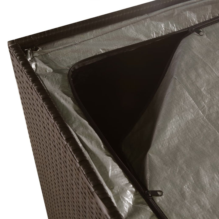 udendørs opbevaringskasse 150x100x100 cm polyrattan brun