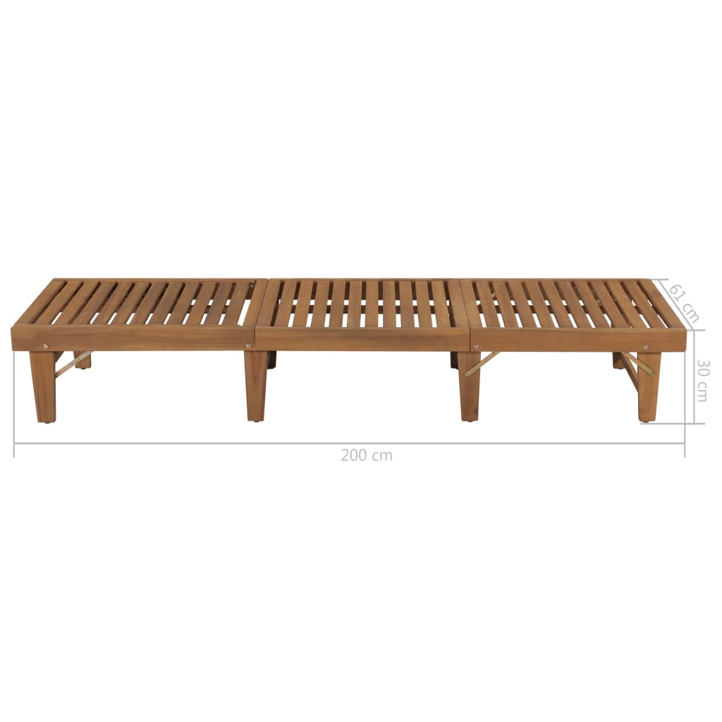 foldbar liggestol massivt akacietræ