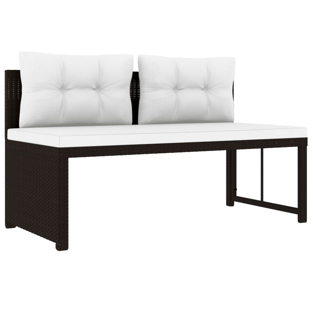 haveloungesæt 4 dele polyrattan brun