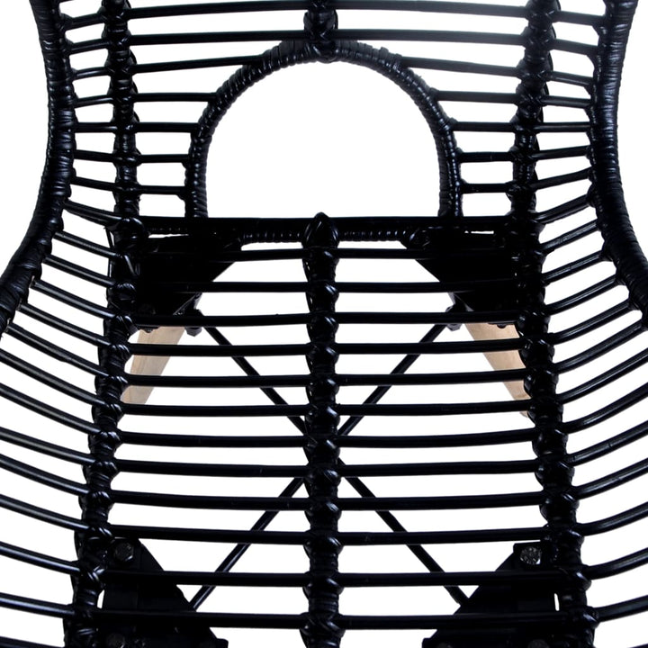 spisebordsstole 4 stk. naturligt rattan sort