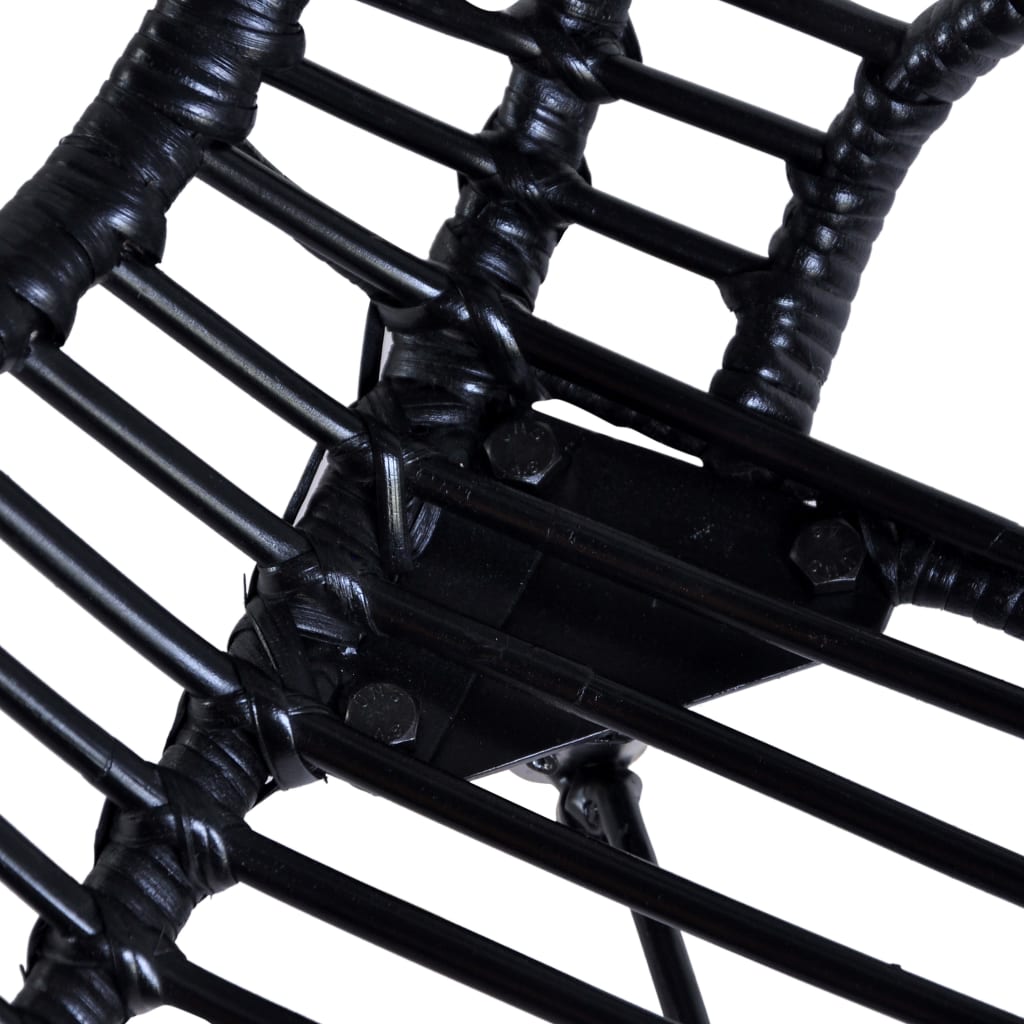 spisebordsstole 4 stk. naturligt rattan sort