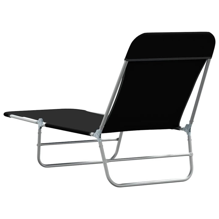 foldbare liggestole 2 stk. stål og stof sort