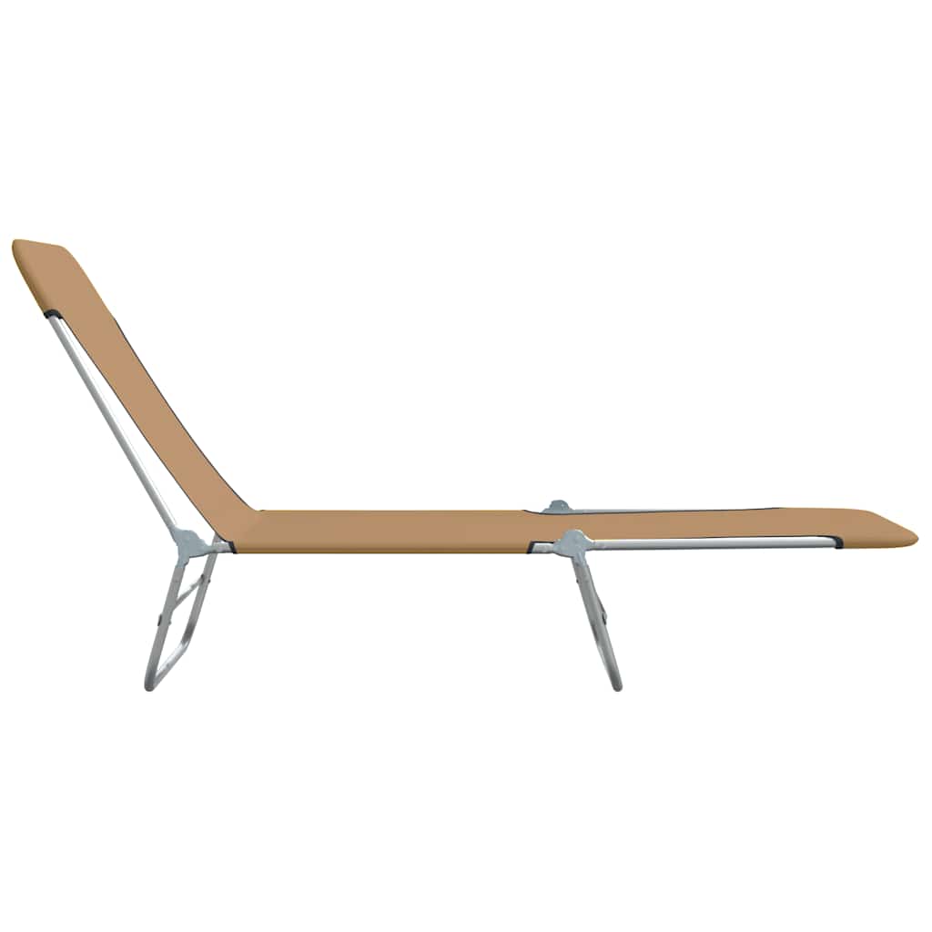 foldbare liggestole 2 stk. stål og stof gråbrun