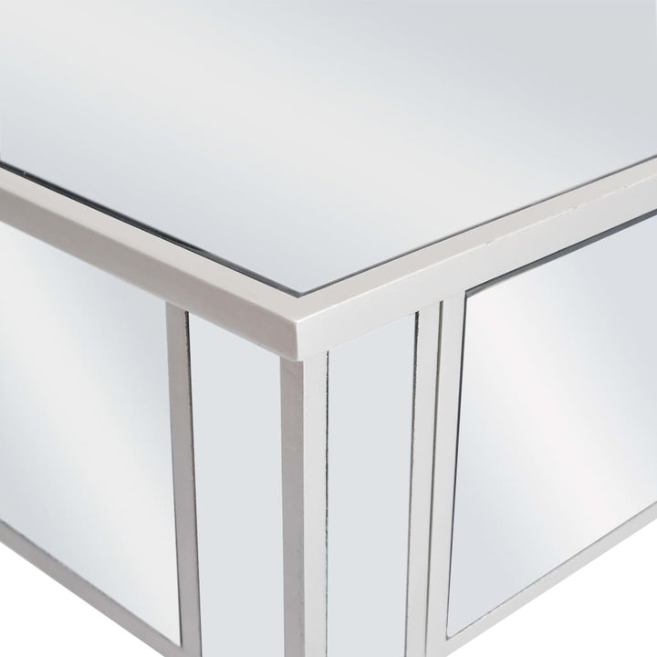 konsolbord med spejl MDF og glas 106,5 x 38 x 76,5 cm