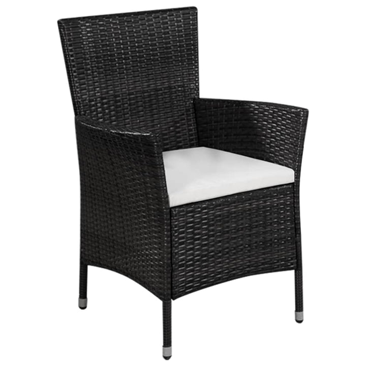 bistrosæt 3 dele polyrattan sort