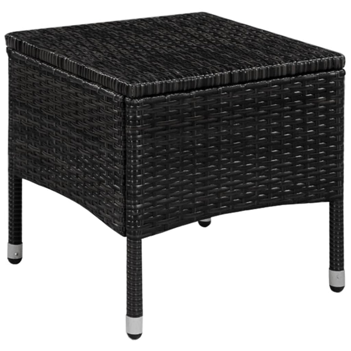 bistrosæt 3 dele polyrattan sort