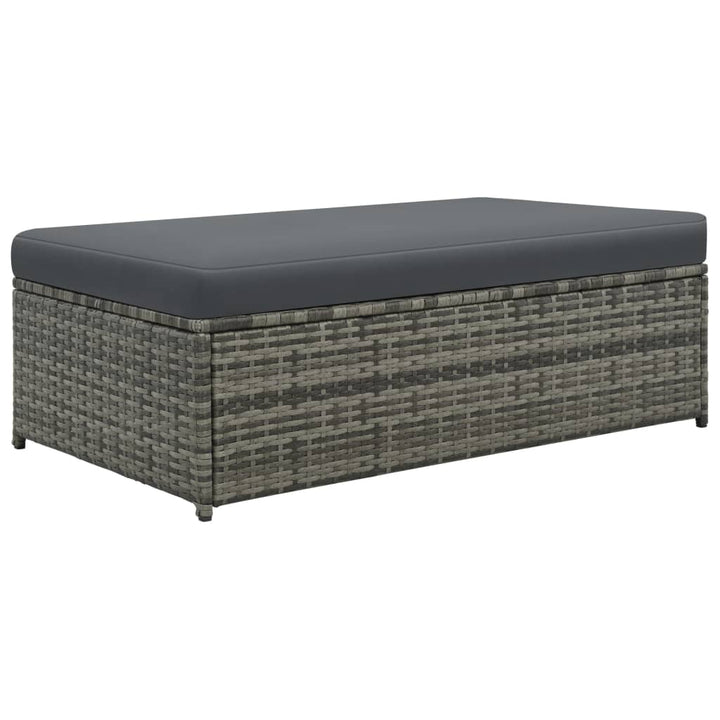 haveloungesæt 2 dele med hynder polyrattan grå