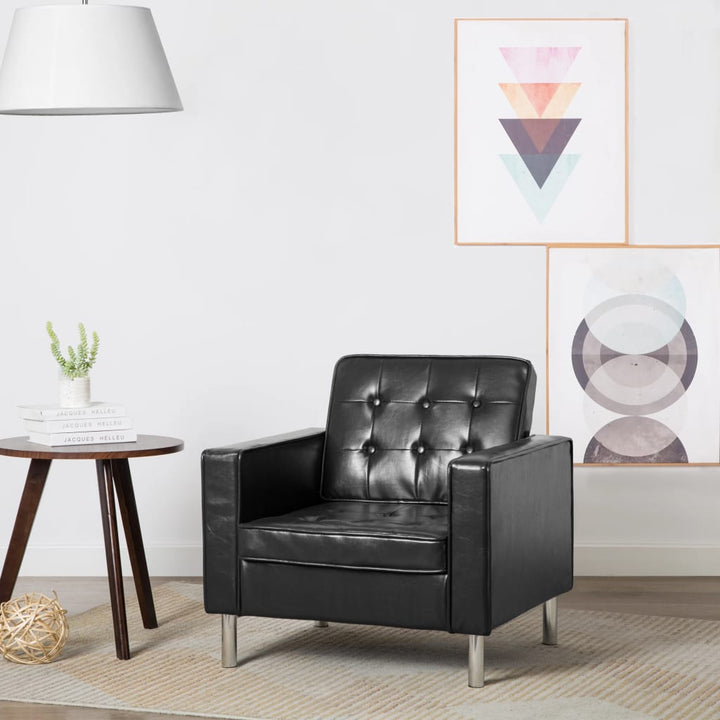 lænestol sort 75x70x75 cm kunstlæder