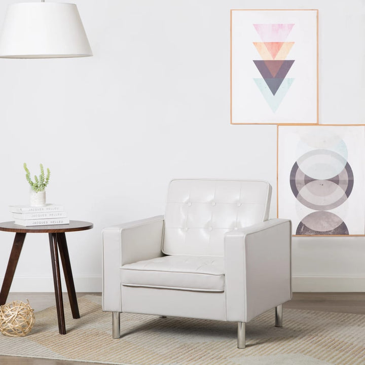 Lænestol Hvid 75x70x75 cm Kunstlæder
