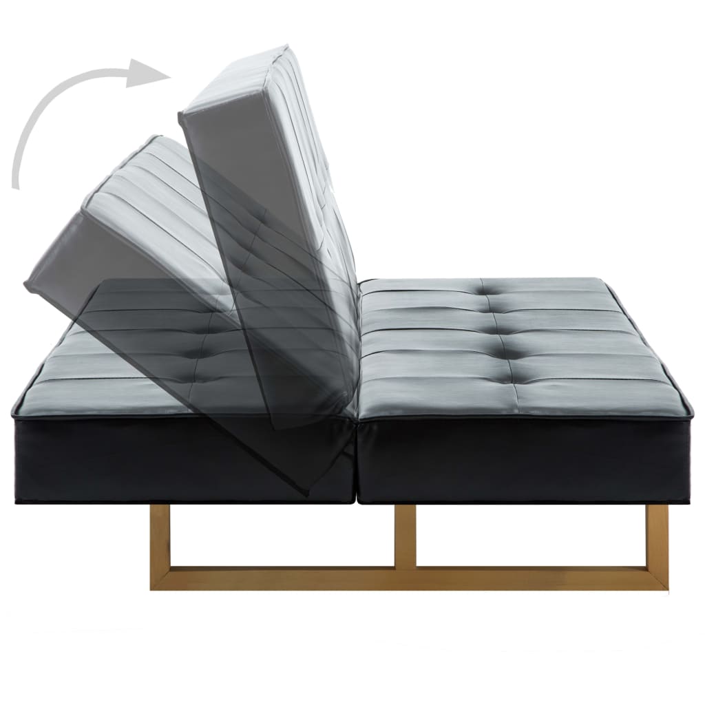 sovesofa kunstlæder sort