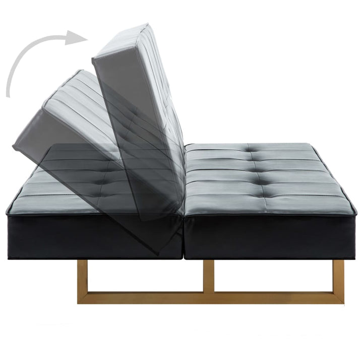 sovesofa kunstlæder sort