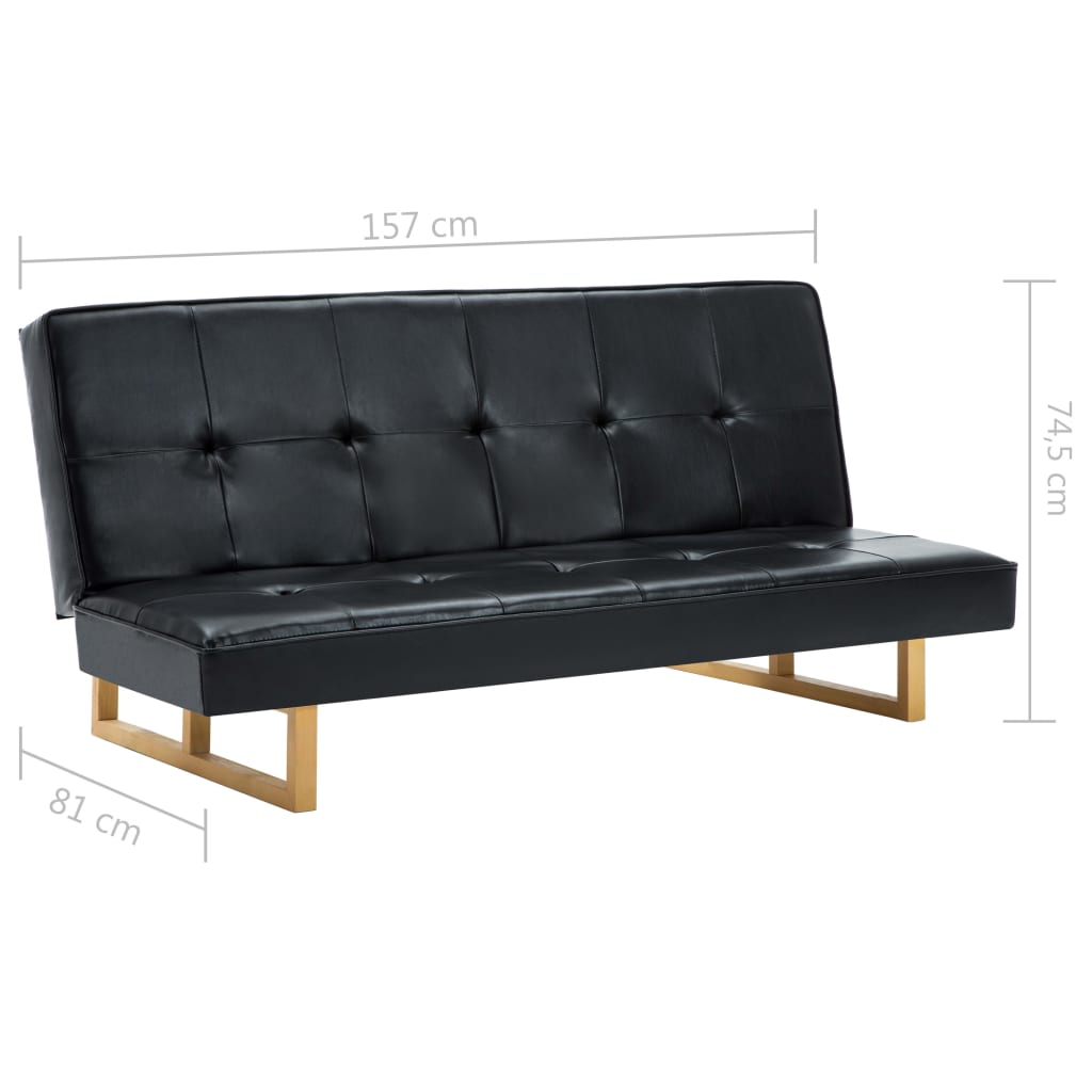 sovesofa kunstlæder sort