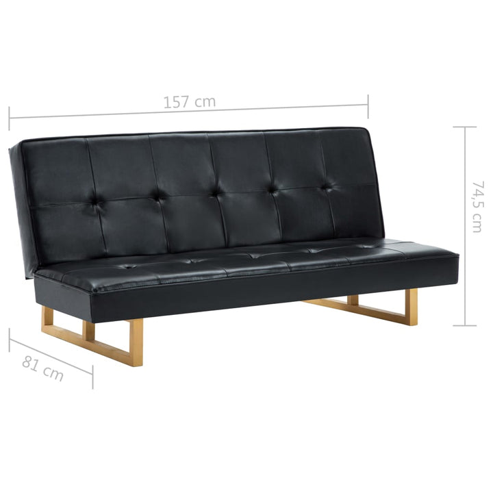 sovesofa kunstlæder sort