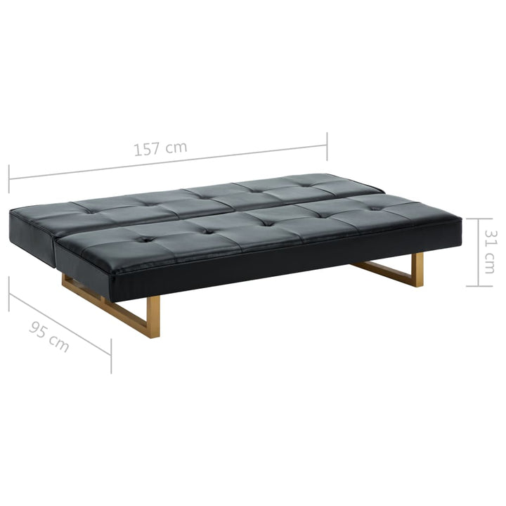 sovesofa kunstlæder sort
