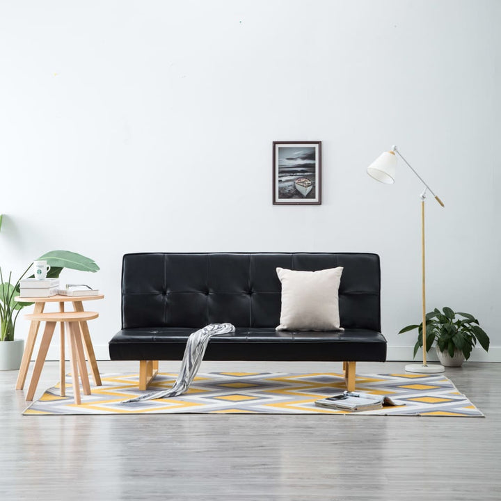 sovesofa kunstlæder sort