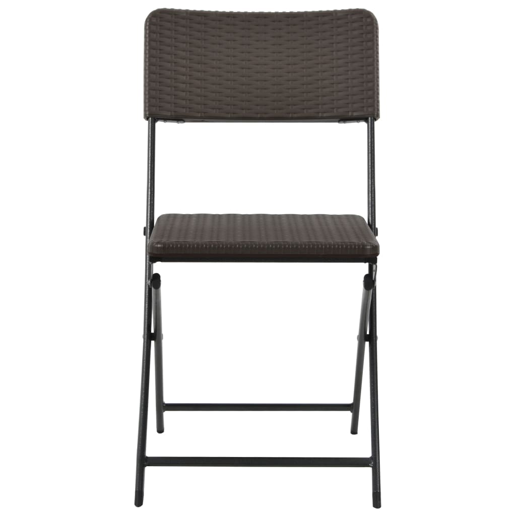 foldbare havestole 2 stk. HDPE og stål brun