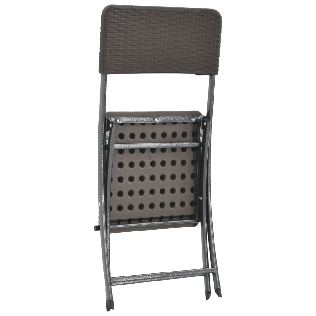 foldbare havestole 2 stk. HDPE og stål brun