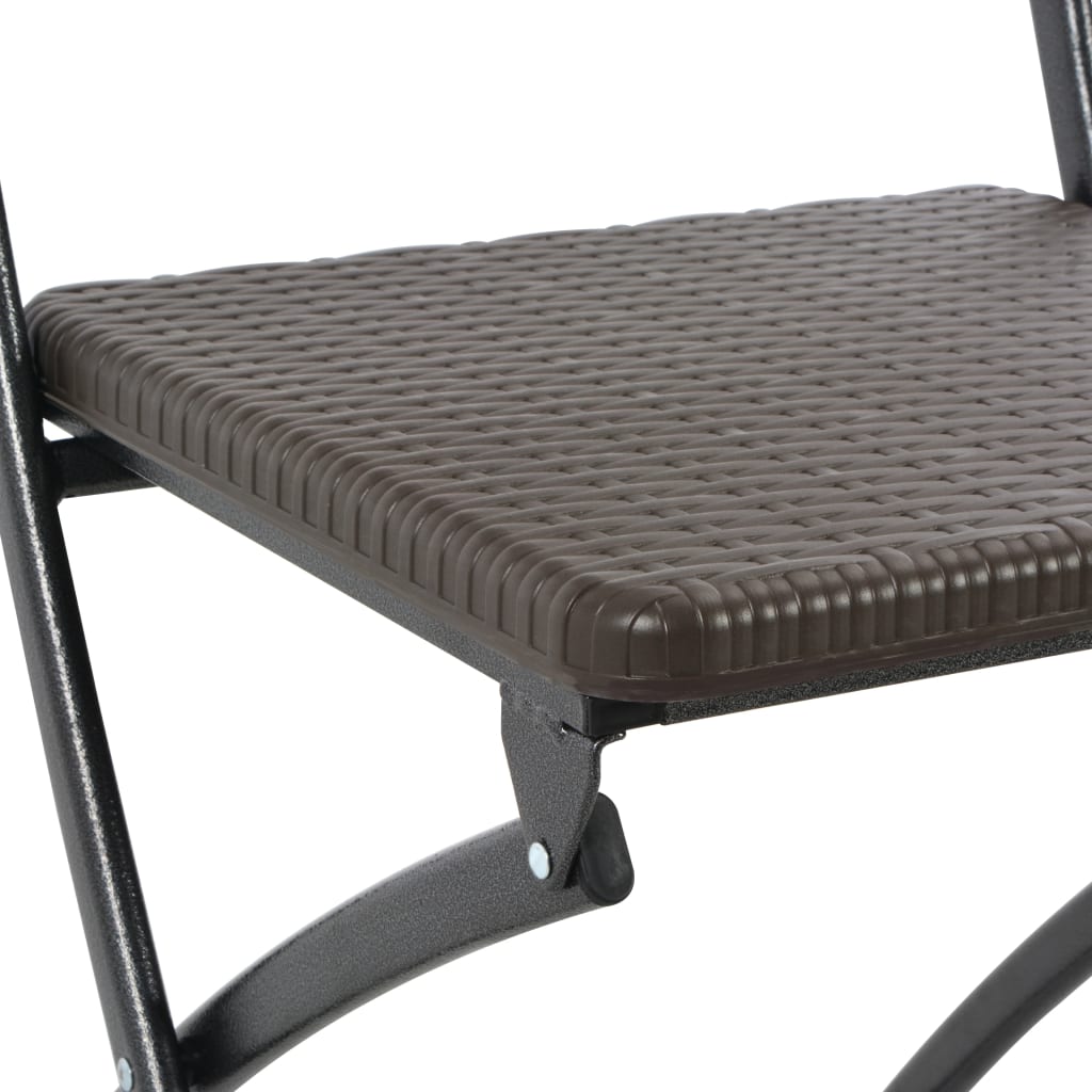 foldbare havestole 2 stk. HDPE og stål brun