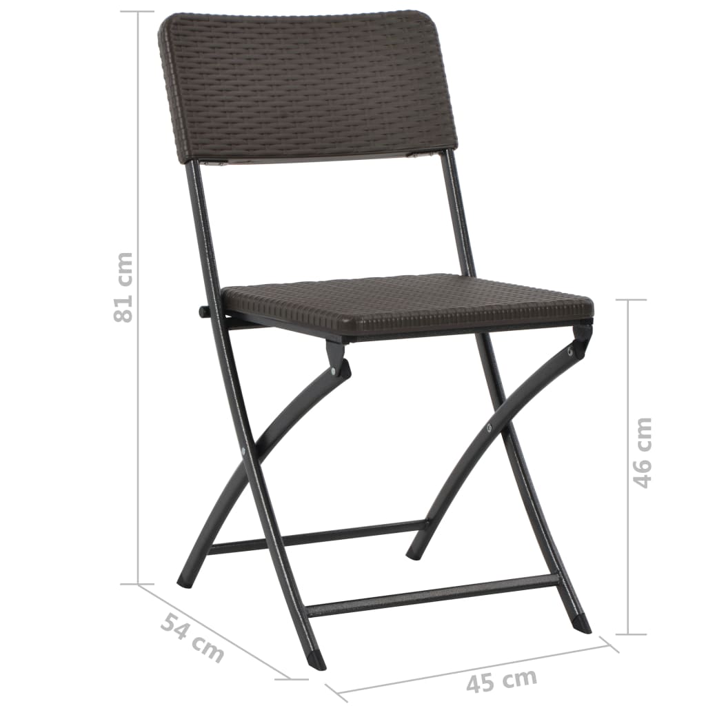 foldbare havestole 2 stk. HDPE og stål brun