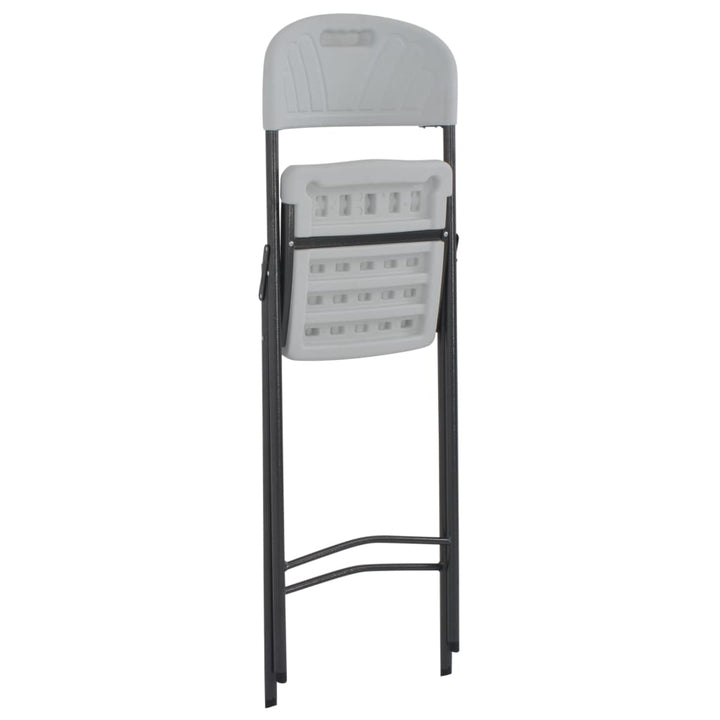 foldbare barstole 2 stk. HDPE og stål hvid