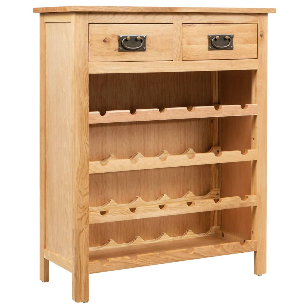 vinskab 72x32x90 cm massivt egetræ