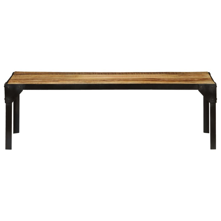 sofabord ovalt 110 cm massivt ru mangotræ og stål