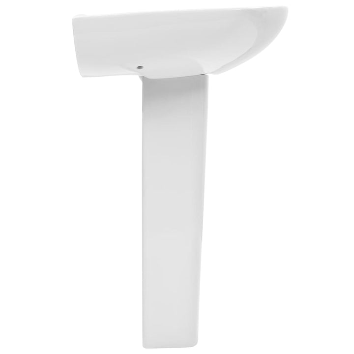 fritstående vask med piedestal keramik hvid 650 x 520 x 200 mm