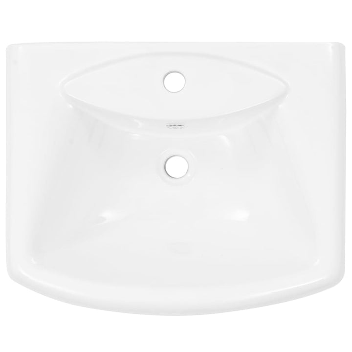 fritstående vask med piedestal keramik hvid 580 x 470 x 200 mm