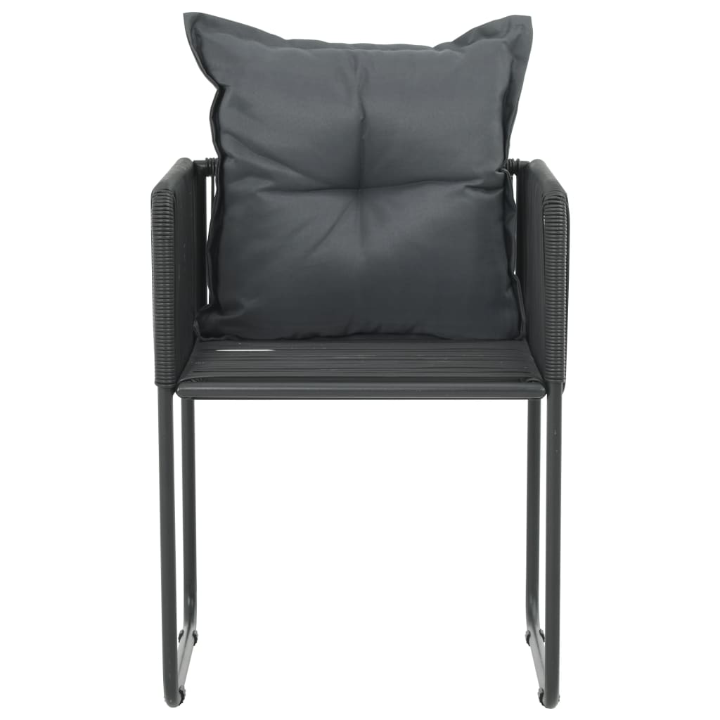 havestole 2 stk. med puder polyrattan sort