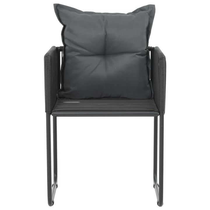 havestole 2 stk. med puder polyrattan sort