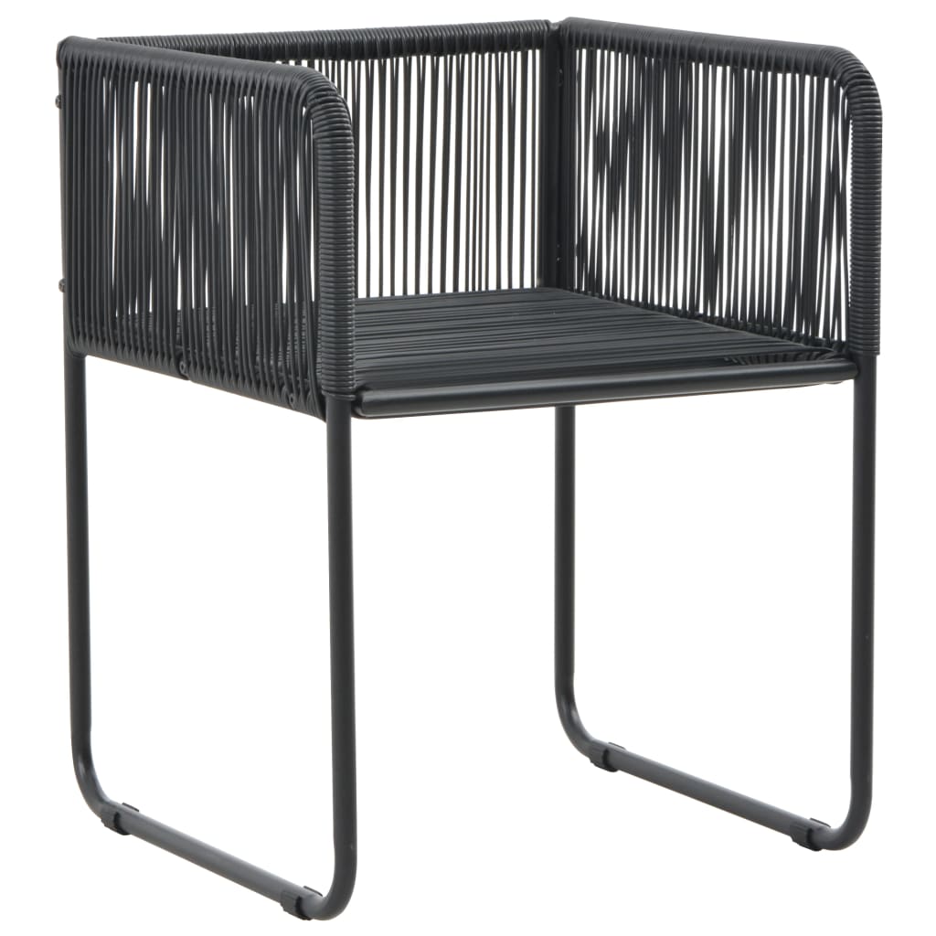 havestole 2 stk. med puder polyrattan sort