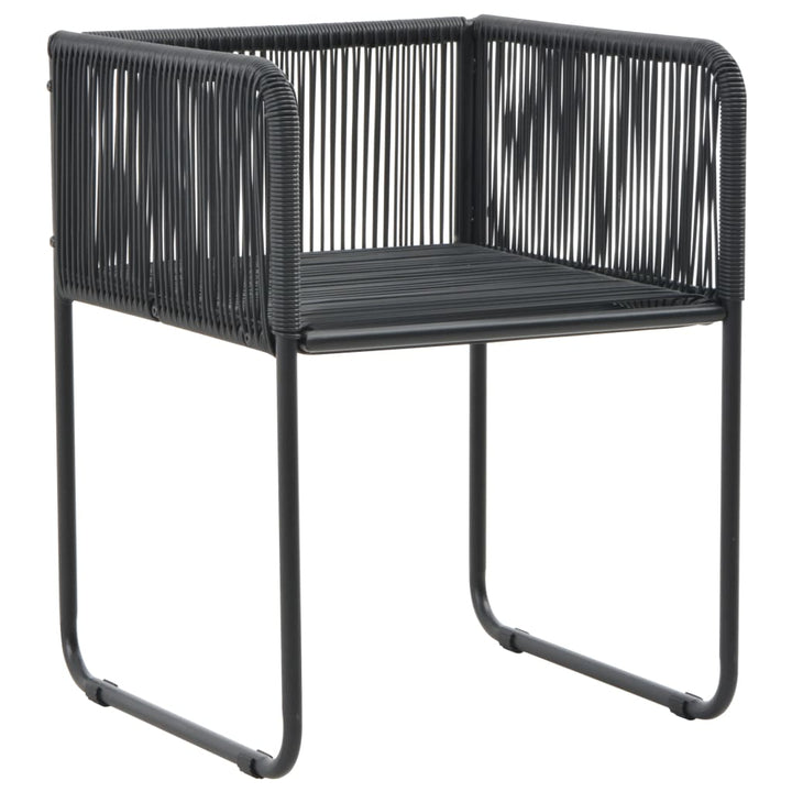 havestole 2 stk. med puder polyrattan sort
