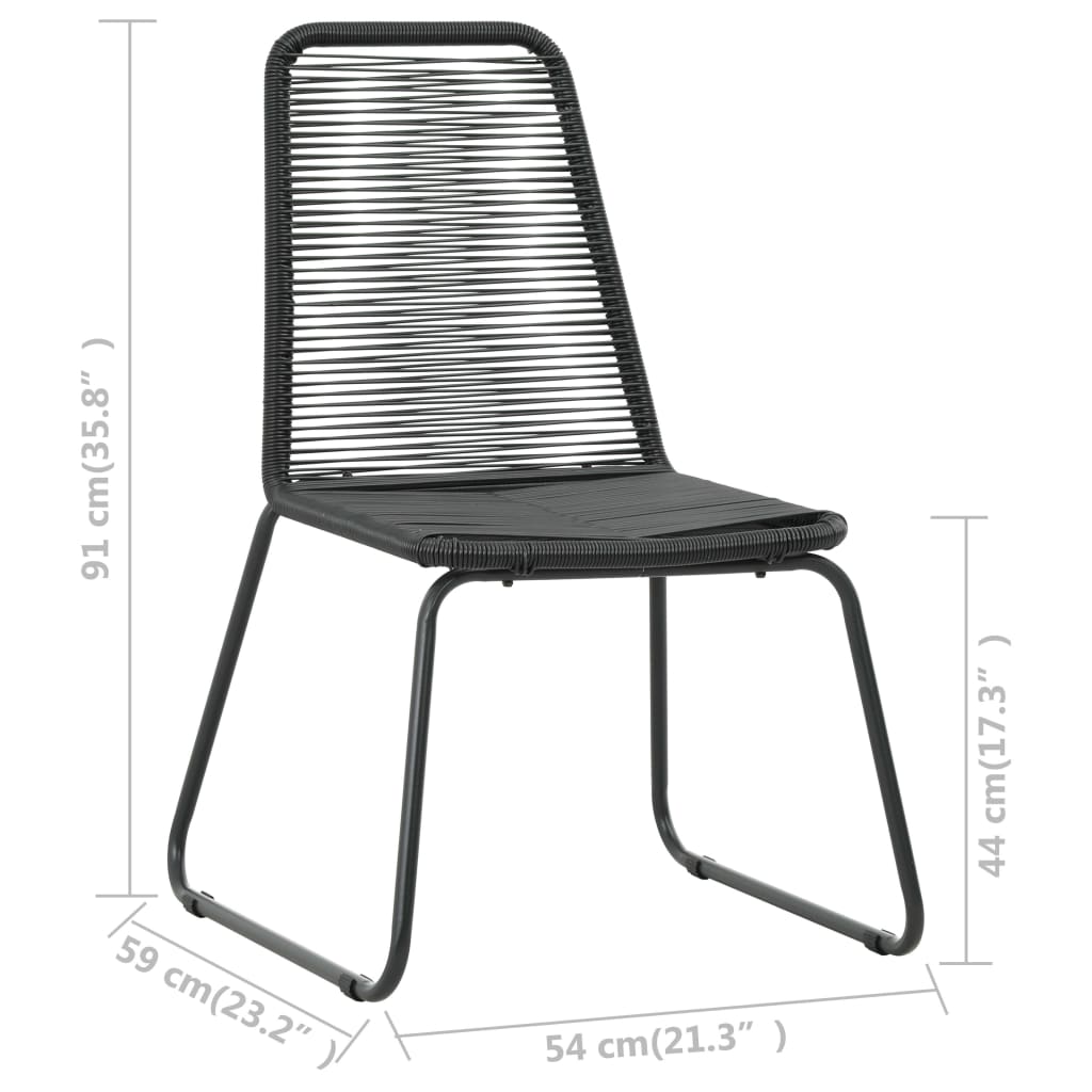 havestole 2 stk. polyrattan sort