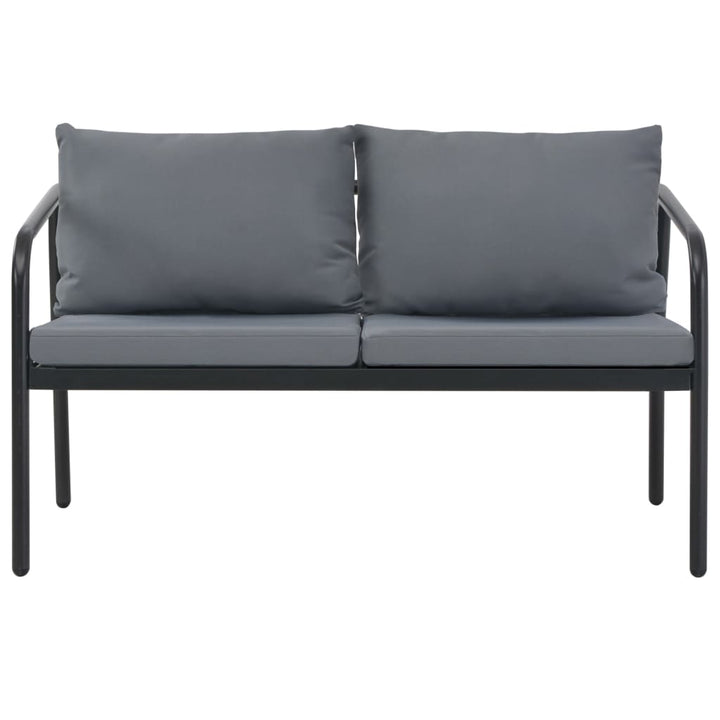 2-personers havesofa med hynder grå aluminium