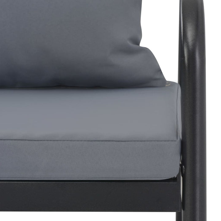 2-personers havesofa med hynder grå aluminium