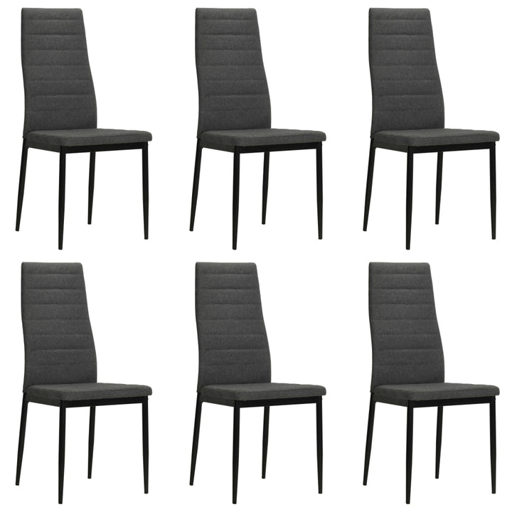 spisebordsstole 6 stk. stof mørkegrå