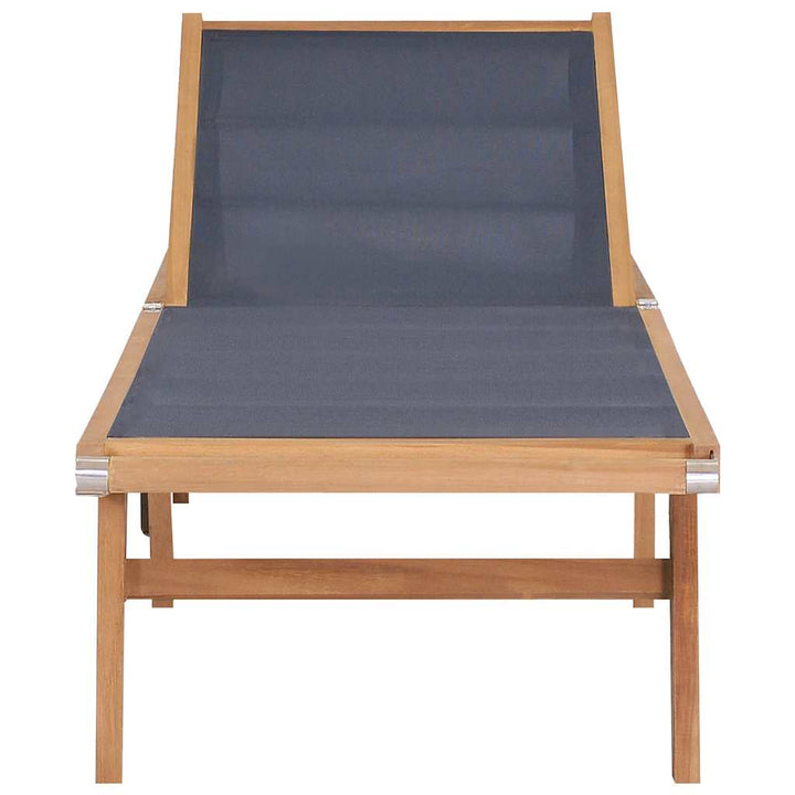 foldbar liggestol med hjul massivt teak og textilene