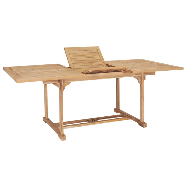 forlængeligt havebord 150-200 x 100 x 75 cm massivt teaktræ