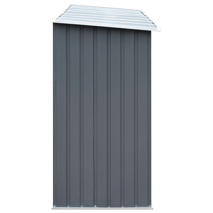 brændeskur til haven galvaniseret stål 330x84x152 cm grå