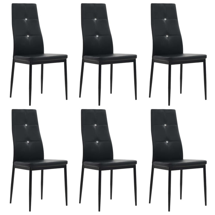 spisebordsstole 6 stk. kunstlæder sort