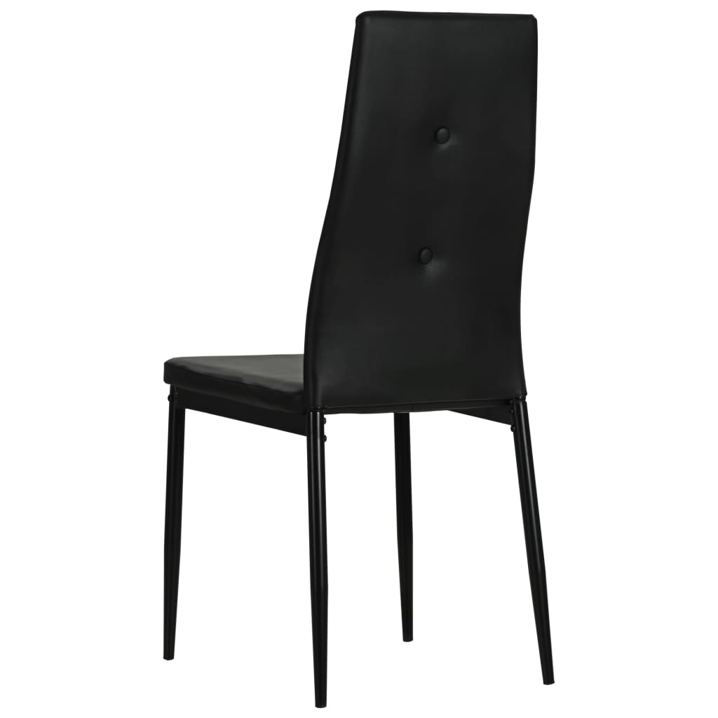 spisebordsstole 6 stk. kunstlæder sort