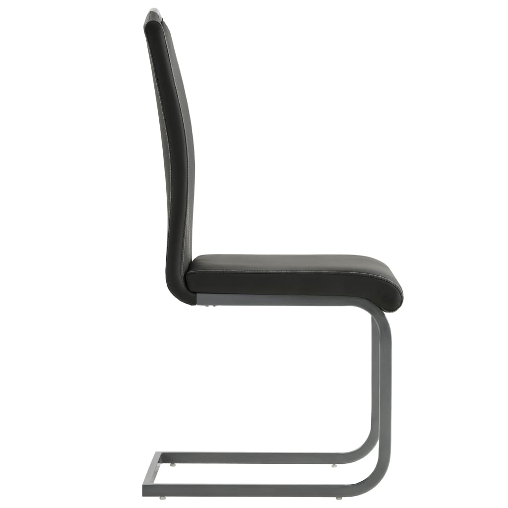 spisebordsstole med cantilever 6 stk. kunstlæder grå