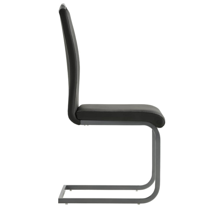 spisebordsstole med cantilever 6 stk. kunstlæder grå