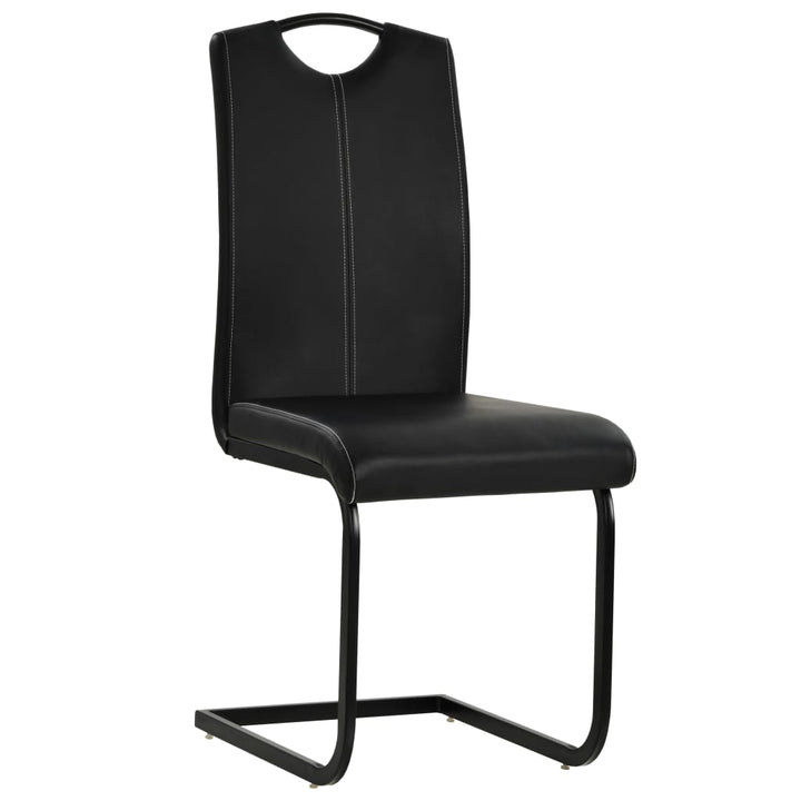 spisebordsstole med cantilever 6 stk. kunstlæder sort