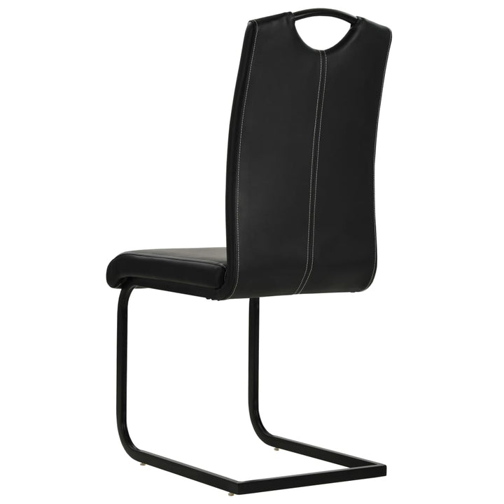 spisebordsstole med cantilever 6 stk. kunstlæder sort