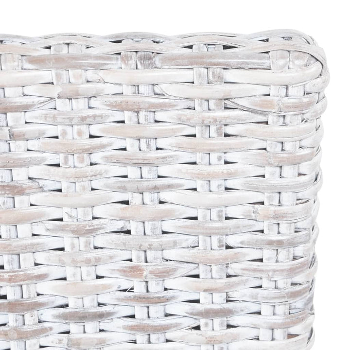 spisebordsstole 6 stk. kubu-rattan og mangotræ lysebrun
