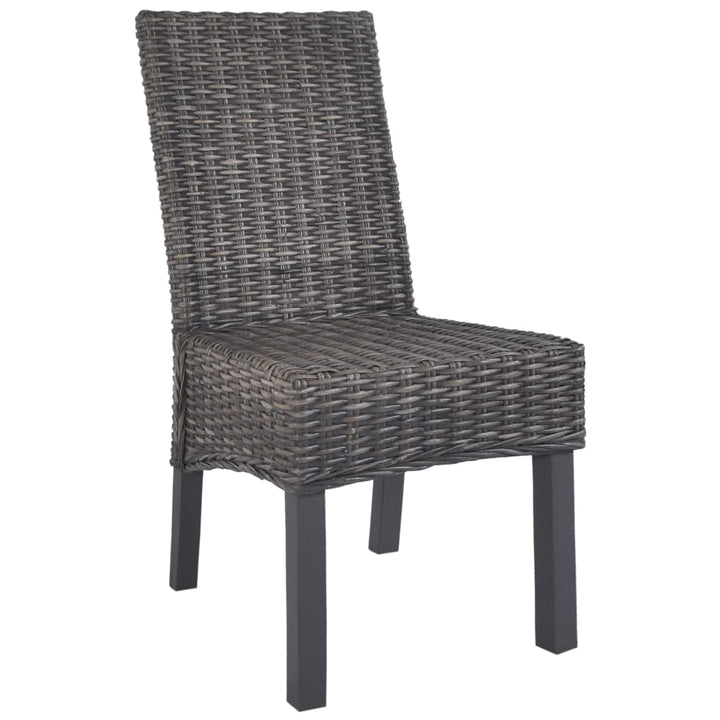 spisebordsstole 6 stk. kubu-rattan og mangotræ brun