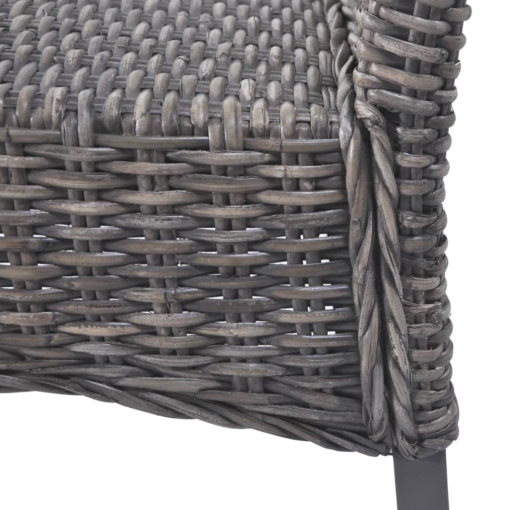 spisebordsstole 6 stk. kubu-rattan og mangotræ brun