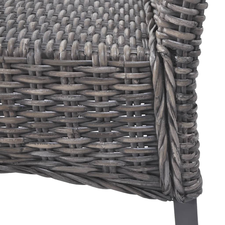 spisebordsstole 6 stk. kubu-rattan og mangotræ brun